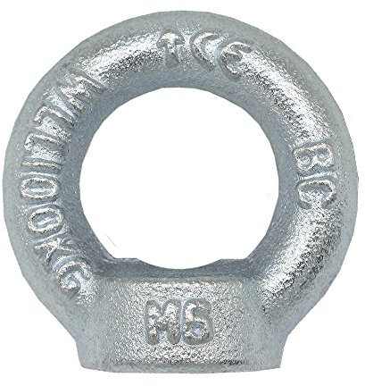 Ringmutter M10 DIN 582 C15E 3 Stück Ösen-Mutter Eisen verzinkt Anschlagmittel Traglast 230kg Augmutter Hochwertige Qualität