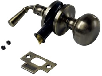 QCAA Solid Brass Storm Door Latch, Brushed Antique Brass, Made in Taiwan, 1 Pack