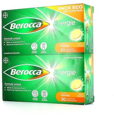 Bayer Berocca Energie Pack Eco 2 * 30 comprimés effervescents