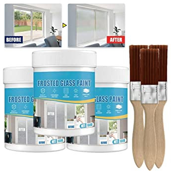Frosted Glass Spray Paint, Door and Window Shading Frosted Glass Paint, Frost Spray Paint for Glass, Frosted Glass Paint, Waterproof & UV Resistant Matte Hazy Frost, Window Frost Spray (3Pcs)