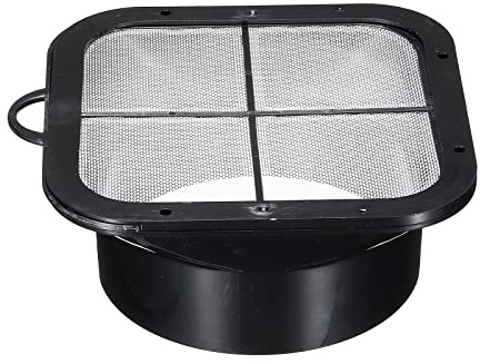 PATIKIL 6 Duct Connector Flange, Exhaust Hose Flange ABS Ventilation Duct with Filter Mesh for Ventilation System, Black