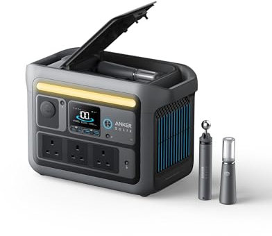Anker SOLIX C800 Plus Portable Power Station, 1200W (Peak 1600W) Solar Generator with Camping Lights, 768Wh LiFePO4 Battery for Outdoor Camping, RVs, Road Trip, Power Outages (Optional Solar Panel)