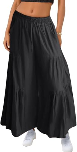 creazioni unique Pantaloni Harem Donna Comodi con Elastico in Vita - Pantaloni da Yoga Etnici Donna Larghi 100% Rayon (Nero)
