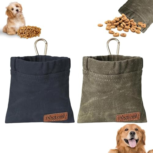 BeoTnp 2 Pcs Dog Treat Pouch, Treat Pouch for Dog Training, Dog Treat Bag, Dog Training Treat Pouch, Treat Bags for Dog Walking, Military Green and Black, Formal Style for Outdoor Use