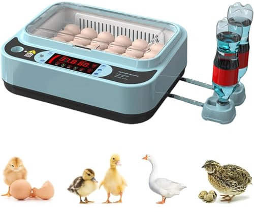 ERICAT Incubatrice per Uova, 56 Macchine per La Cova del Pollame con Schermo Digitale a LED, Controllo Intelligente della Temperatura E Aggiunta Automatica di Acqua, per Famiglie, Aziende Agricole