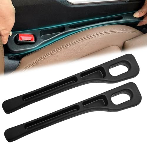 2Pcs Vehicle Mounted Gap Leak Proof Filling Strip, Car Seat Gap Filler Organiser Universal Car Seat Gap Plug Auto Seat Gap Storage Box Car Accessories for Car Suv Truck, Black
