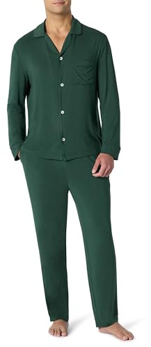 Amazon Essentials x Sofia Grainge Ensemble de Pyjama Homme, Vert Foncé, L