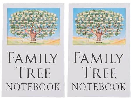 Cuaderno de árbol genealógico para mayor investigación familiar, libro de registro, cuaderno forrado para estudiantes, papelería de oficina, 2 uds.