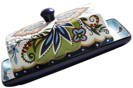 BESPORTBLE Assiette à Beurre en Céramique Verte 1 Pièce Couvercle Plat de Service Alimentaire pour Beurre 250 G Vaisselle Élégante pour Fromage Biscuits et Collations Usage Festif et