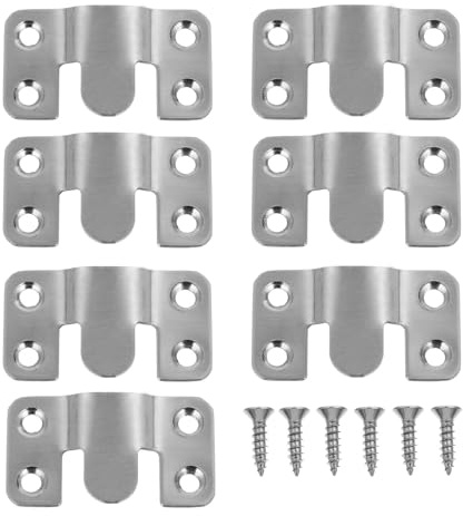VILLCASE 10 Sets Stainless Steel Flush Mount Bracket with Screws, Universal Interlocking Design Metal Photo Frame Clip for Hanging Furniture Hardwares and Wood Frames in Galleries and Homes