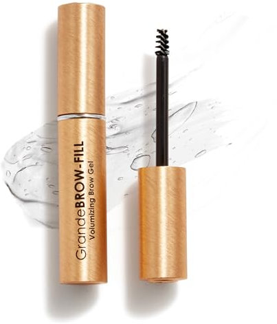 Grande Cosmetics GrandeBROW-FILL Gel Volumisant Pour Sourcils - Fibres & Peptides, Résistant à l'Eau - Teinte Naturelle, Tenue Flexible - Transparent
