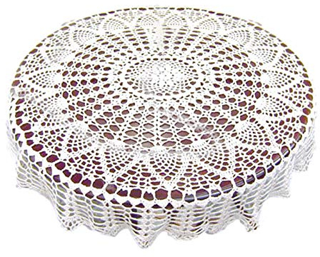 aniceday Nappe Ronde en Dentelle - Napperon Crochet Vintage en Coton pour Style Chic Rétro
