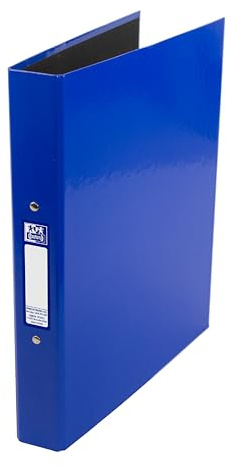 Oxford Premium A4 Ring Binder, Blue Single Folder, 25mm Capacity, Laminated Paper on Board