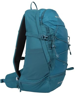 Mountain Warehouse Pace Rucksack, 30 l – hydrationskompatibler Rucksack, Airflow-Rückensystem, Packaway-Regenhülle – für Reisen, Camping, Wandern Blaugrün Einheitsgröße