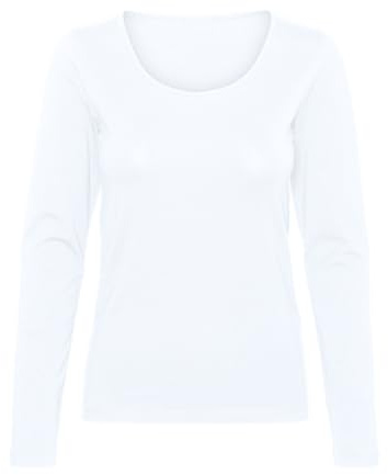 VERO MODA VMLULU LS - Cuello en U Top JRS GA Noos, Blanco Brillante, M