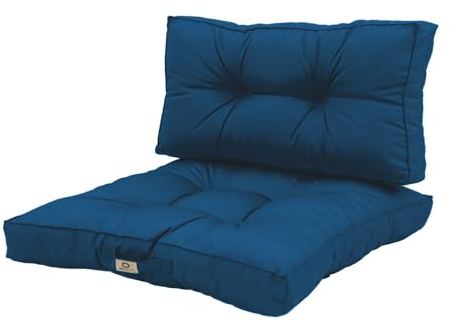 deco arts Coussins pour Salon de Jardin - Coussins extérieur - 60x60 cm - Coussin de Remplacement pour Fauteuil, Banc & Chaise d'extérieur - Imperméable, Confortable & capitonné - Bleu Pétrole