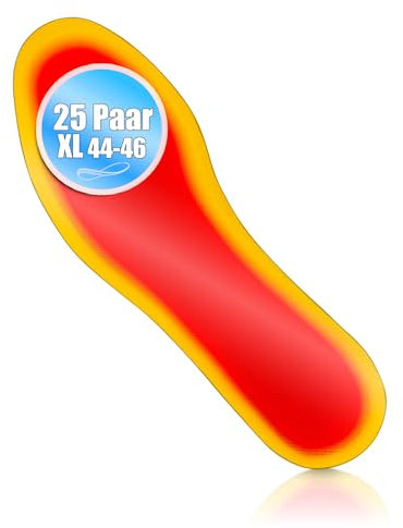 BigDean 25 Paar Fußwärmer – Sohlenwärmer für Schuhgröße 44-46 8h Wärme – ohne Strom