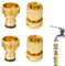 AHEJIOO Messing Schlauchverbinder Set, 2-in-1 Gartenschlauch Anschluss 1/2 Zoll und 3/4 Zoll mit Schnellkupplung - Inklusive 2 Paar Hochwertige Adapter für Garten, Küche, Outdoor