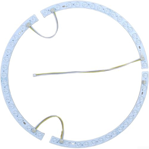 Barra luminosa a LED con lente curva per ventola da 38 cm, con tre colori che cambiano e due opzioni di montaggio magnetico-appiccicoso, luminosità 36 W x 2 (striscia luminosa)