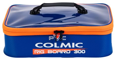 Colmic Rig Board Box Impermeabile | Borsa Porta Rig EVA, Porta Terminali Pesca, Custodia Rig Board | Coperchio Trasparente, Cerniere Anti-Salsedine, Maniglia Anti-Shock | 35.5x25x10 cm – RIG BOARD 300
