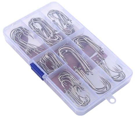 BlesConi Lot de 120 hameçons en acier inoxydable durable pour pointes pointues et longue tige pour des applications polyvalentes de pêche en mer
