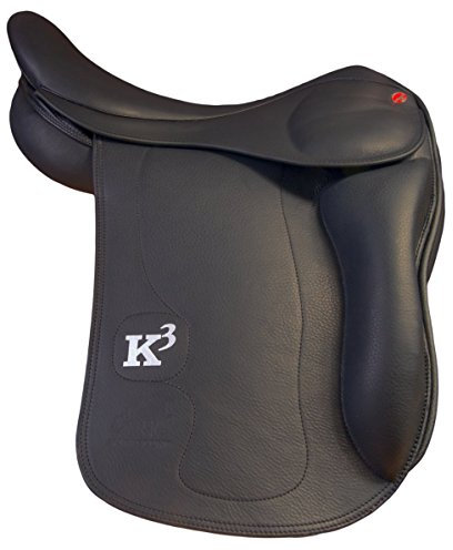 Karlslund K3-Sattel mit lange Kniepauschen, 16 (44cm), Grau/Braun 86°