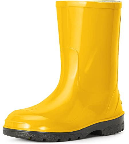 Ladeheid Chaussures en Caoutchouc imperméables Hautes pour Enfants - Bottes de Pluie pour garçons et Filles LA-939 (Jaune, 30 EU)
