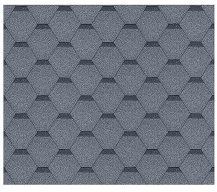 TIMBELA Lot de bardeaux bitumineux Hexagonal Rock H516GREY, Couleur Gris - Bitume toiture M516 pour Chalet de Jardin