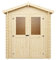 Woodtex Holz Gerätehaus Mini 2 B | Gartenhaus | Wandstärke 28 mm | Blockbohlenbauweise | Naturbelassen | Satteldach | BxTx H: 180 x 180 x 214,5 cm | Inkl. Doppelflügeltür mit Echtglas | Ohne Fußboden