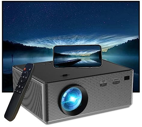 Beamer 5G WiFi Bluetooth Projektor, Full HD 1080P Projektor Kino 4K 8500L Oudoor Mini Projektor tragbar kompatibel mit TV Stick Laptop Tablet PC Schwarz