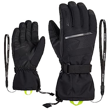 Ziener Herren Gentian Ski-Handschuhe/Wintersport | wasserdicht, Lange Stulpe, Black, 7,5