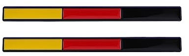 2Pcs Flag Emblem Thin Long Sticker Badge Decoration for Car Bike Truck (Black, Germany)
