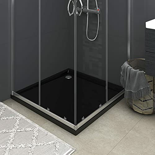 BaraSh Plato de Ducha Cuadrado de ABS Negro 80x80 cm Mamparas De Ducha Plato Duchas