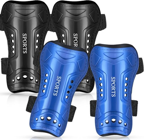 Shin Guards Soccer Kids - 2 Pairs Shin Guards for Youth and Adults