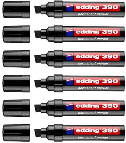 Edding Permanentmarker 390, 4-12 mm, Schwarz, 6 Stück