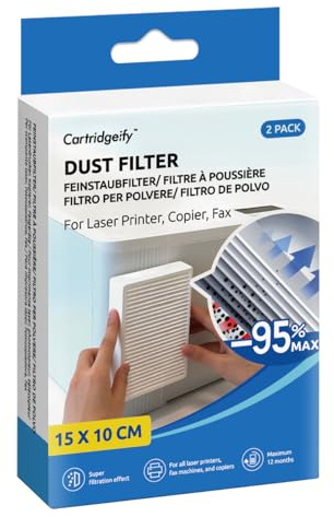 Cartridgeify Feinstaubfilter für Laserdrucker, 150 x 100 mm, 2er Pack