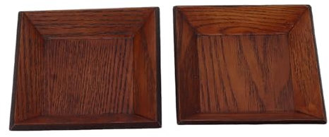 Assiettes Carrées En Bois, Assiette à Dessert Carrée En Bois, Plateau à Dessert En Bois De Style Japonais, Assiette à Biscuits Et à Collation 2 Pièces(S)