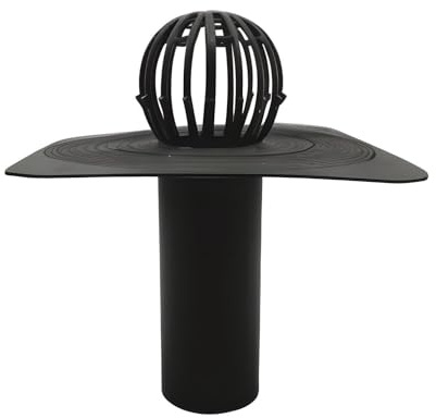 Flachdachablauf DN50 bis DN150 mit Laubfänger Flachdachgully Dachabdichtung Dachgully eckig inkl. Laubfang, Dachentwässerung Attikaablauf Spezial-Hart-PVC (Dachablauf DN50)