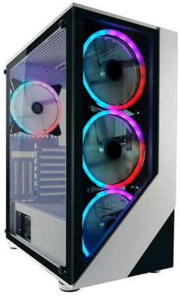 LC-Power Gaming-Gehäuse Gaming 803W Lucid_X – ATX-Midi-Tower, getöntes Hartglas-Frontpanel, 4 RGB-Lüfter, USB 3.0, Hartglas-Seitenteil, erweiterbare Kühlung, bis 8 Lüfter, 4 HDD/SSD-Slots