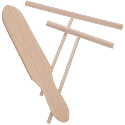 LABRIMP 3pezzi Spatole Per Crêpes in Legno Utensili Per Padella Antiaderente Spatole Per Pancake e Crêpes Strumenti Da Cucina in Legno Per Spalmare Impasto e Raschiare Padelle