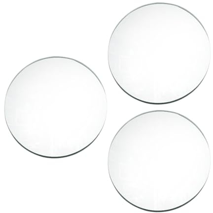 JISADER 3 Pezzi Centrotavola a Specchio per Tavolo Vassoio Decorativo a Specchio Rotondo a Specchio per progetti di Artigianato centrotavola per Matrimoni, Argent 30 Cm