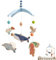 Mobile Meerestiere,Bettglocke Anhänger,Babybett Windspiel,Holz Mobile Baby Windspiel,Bettglocke Baby Musik,Geeignet für Kinderwagen,Kinderbetten