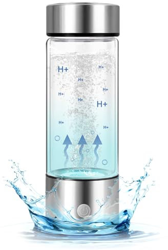 Hydrogen Water Bottle, 420ml Hydrogen Water Generator To Improve Water Quality In 3 Minutes, USB Alkaline Water Filter Bottle With PEM SPE Technology for Office, Daily Use, Travel and Gif, Silver