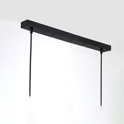 DESHOME L 40 cm Rosetón para lámpara de Techo Roseta de 2 agujeros Rosetón de metal negro para 2 lámparas Cubierta para cables Rosetón para colgante Lámpara de techo y Placa Montaje Kit Tejadillo