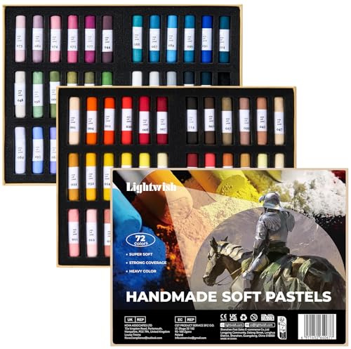 LIGHTWISH Professionelle Pastellkreiden Set, 72 Farben – Extra-weiche, ungiftige Künstlerkreiden zum Zeichnen, Malen & Verwischen | Mit Aufbewahrungsbox, hohe Deckkraft für Erwachsene & Anfänger