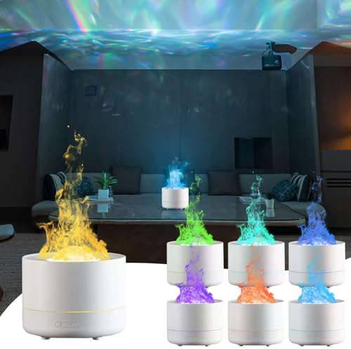 IGUGI 4 in 1 Diffusore di Oli Essenziali,Diffusore Profumo Ambiente con Proiettore LED 7 Colori,Ultrasuoni Diffusore di Aroma,Diffusore di Aromi,Umidificatore Ambiente,spegnimento automatico,200 ml