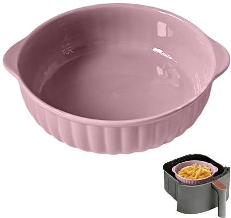 LUPATDY Plats à Four en Céramique 700 ml, 16,5 cm Plats de Ronds Cuisson avec Poignées, Viande, Légumes, pour Friteuse à Air Chaud, Four, Micro-ondes,Violet