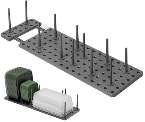 txuzong Soporte para Platos para cajón, Organizador de vajilla Ajustable con 12 Soportes, para Platos, Cuencos, Tazas, Tapas de ollas, Ahorro de Espacio, Almacenamiento y Orden en la Cocina, Gris