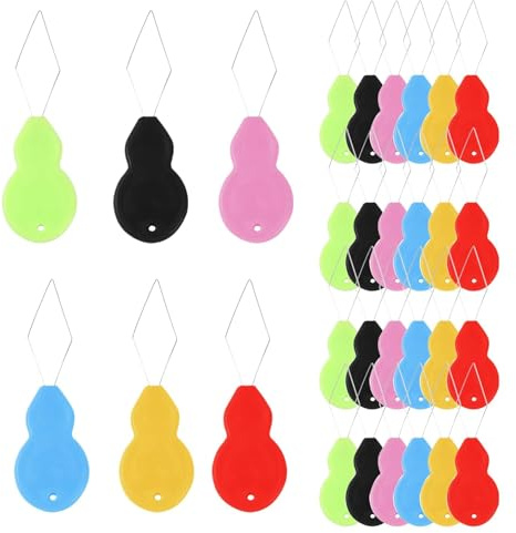 Gourd Shaped Needle Threaders 30 PCS, Plastic Needle Threaders Hand Sewings Small Needle Eye for Hand Sewing Cross Stitch Mending Clothing for Hand Sewing Cross Stitch Mending Clothing (6 Colors)