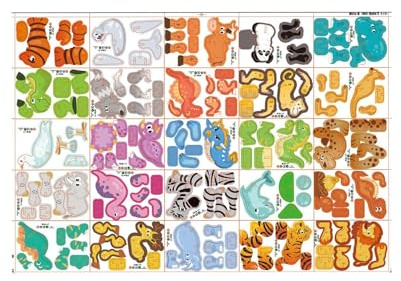 Youngwier Puzzle 3D per Bambini - Senza Colla Educativo Interattivo,Modello Animale 3D da Costruire,per Scuola Cameretta Studio Bambini Ragazzi